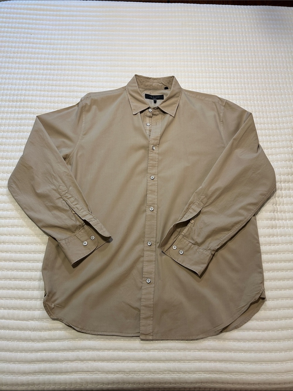 rag & bone Men's Tan Button-Down Long-Sleeve Shirt XL